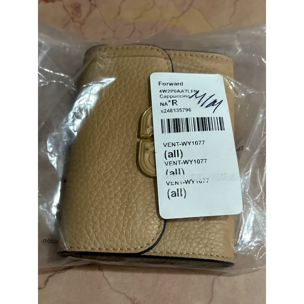 Valentino Garavani V Logo Card Case in Cappuccino Womens Leather Wallet